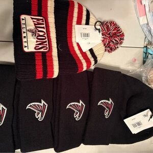 Falcons  Beanie Set - Black and Red